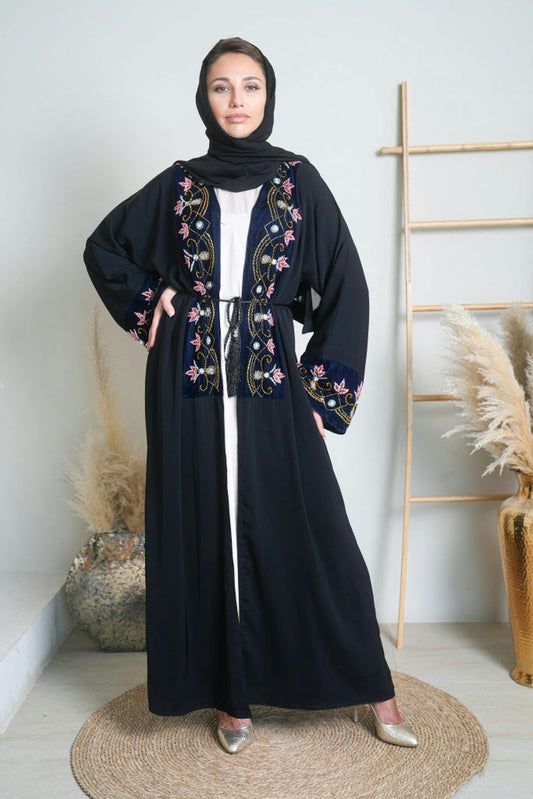 Black open abaya